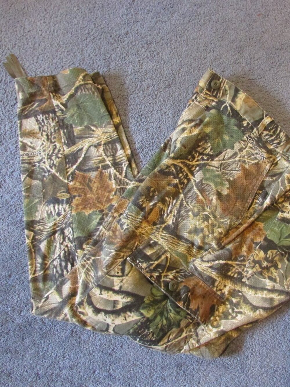 Cabela's Large Reg Seclusion 3D Camo Cargo Hunting Pants Zip Fly Adjust Waist